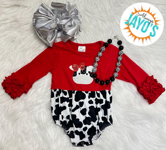 Western Cow Print Onesie