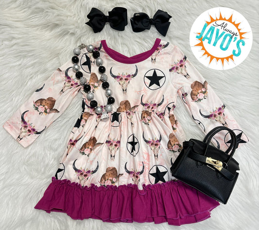 Western Bull Skull Star Dress