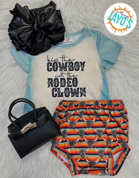 "Kiss The Cowboy Not The Rodeo Clown" Bummie Set