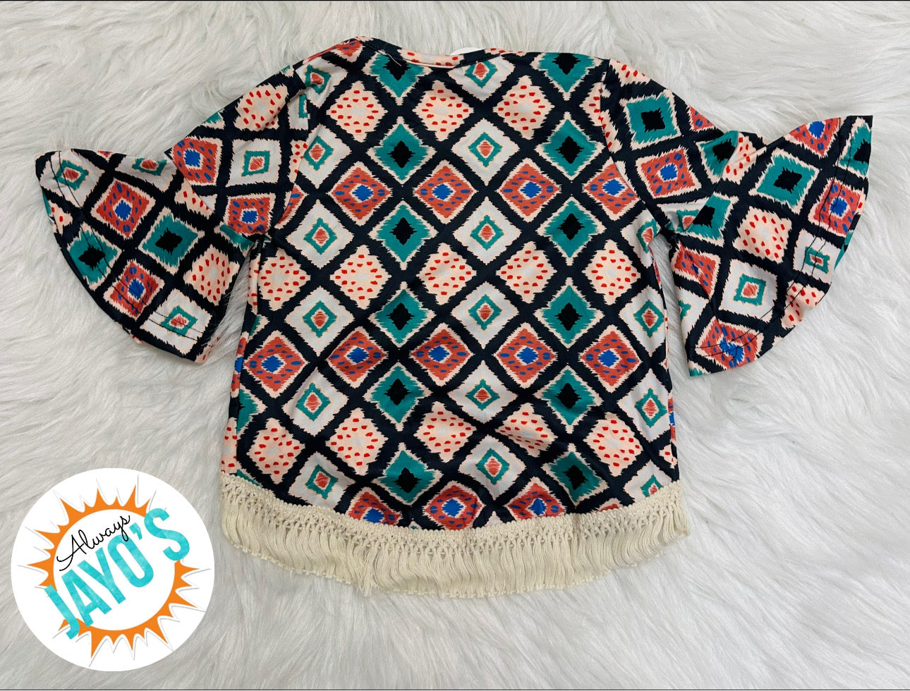 Colorful Diamond Pattern Cardigan