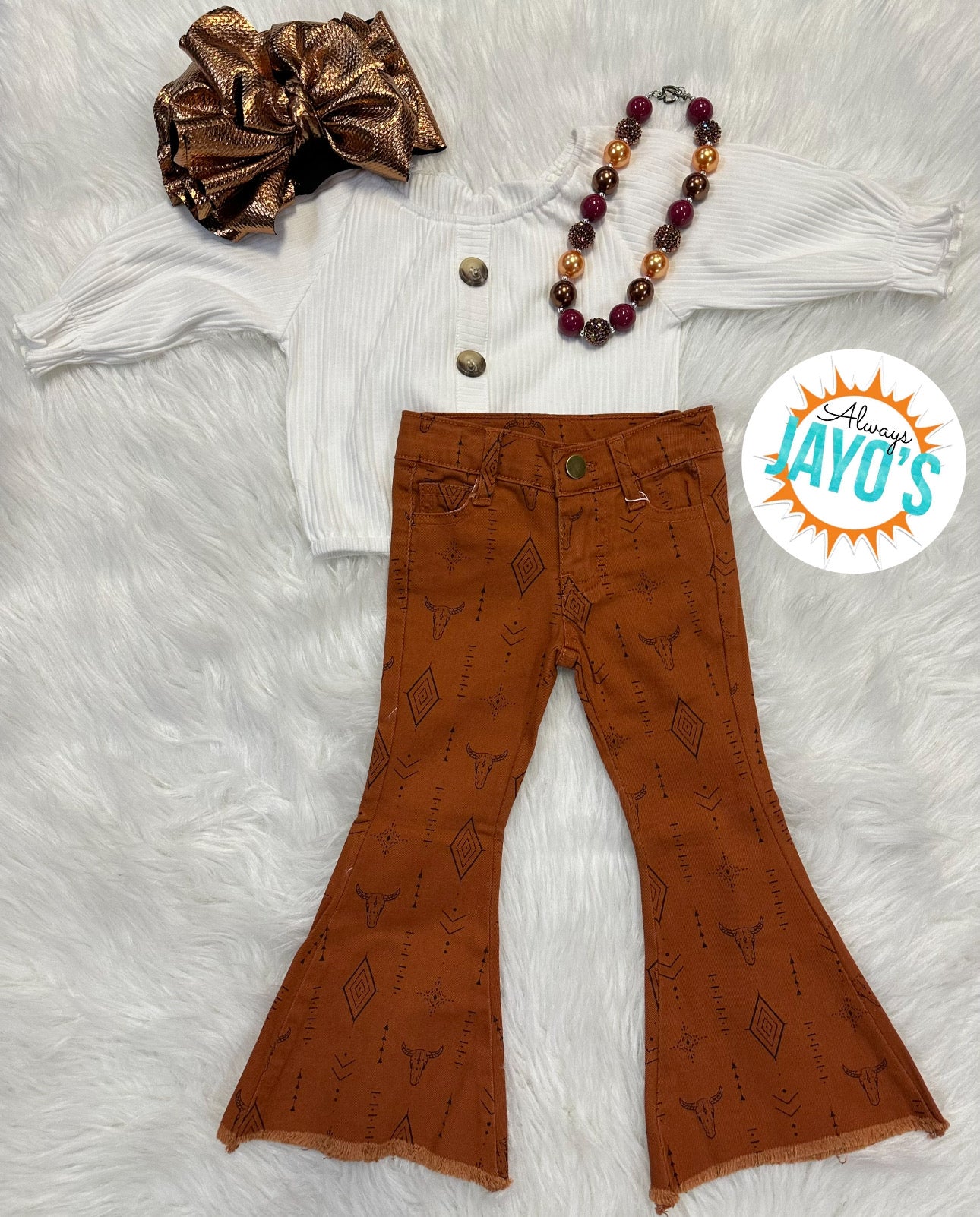 Western Print Bell Bottoms