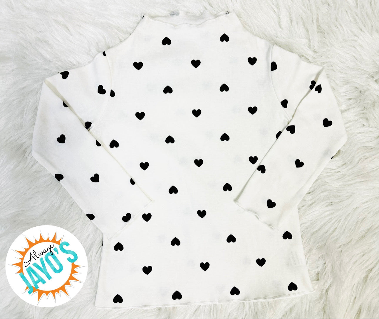 Heart Print Long Sleeve Top