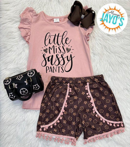 "Little Miss Sassy Pants" Short Set