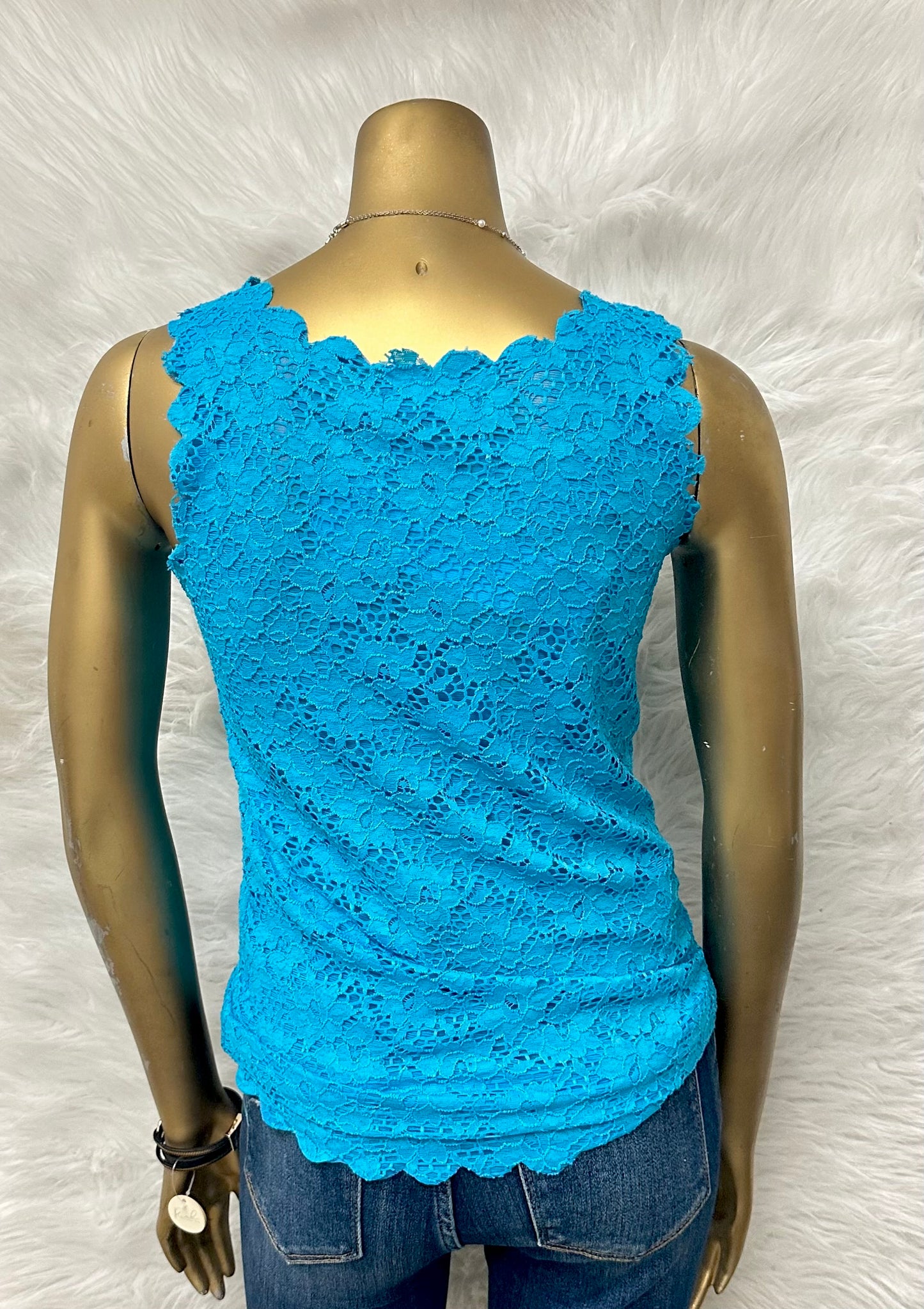 Aqua Lace Tank Top