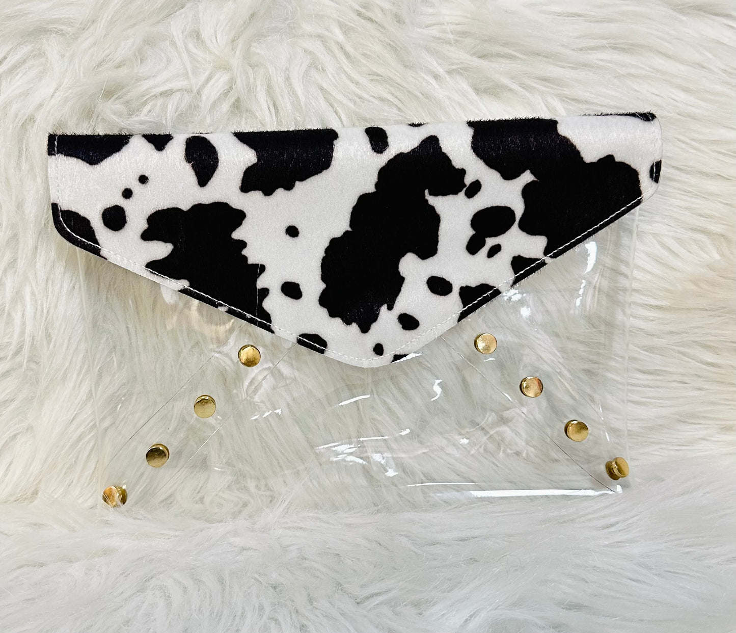 Cow Print Envelope Clutch