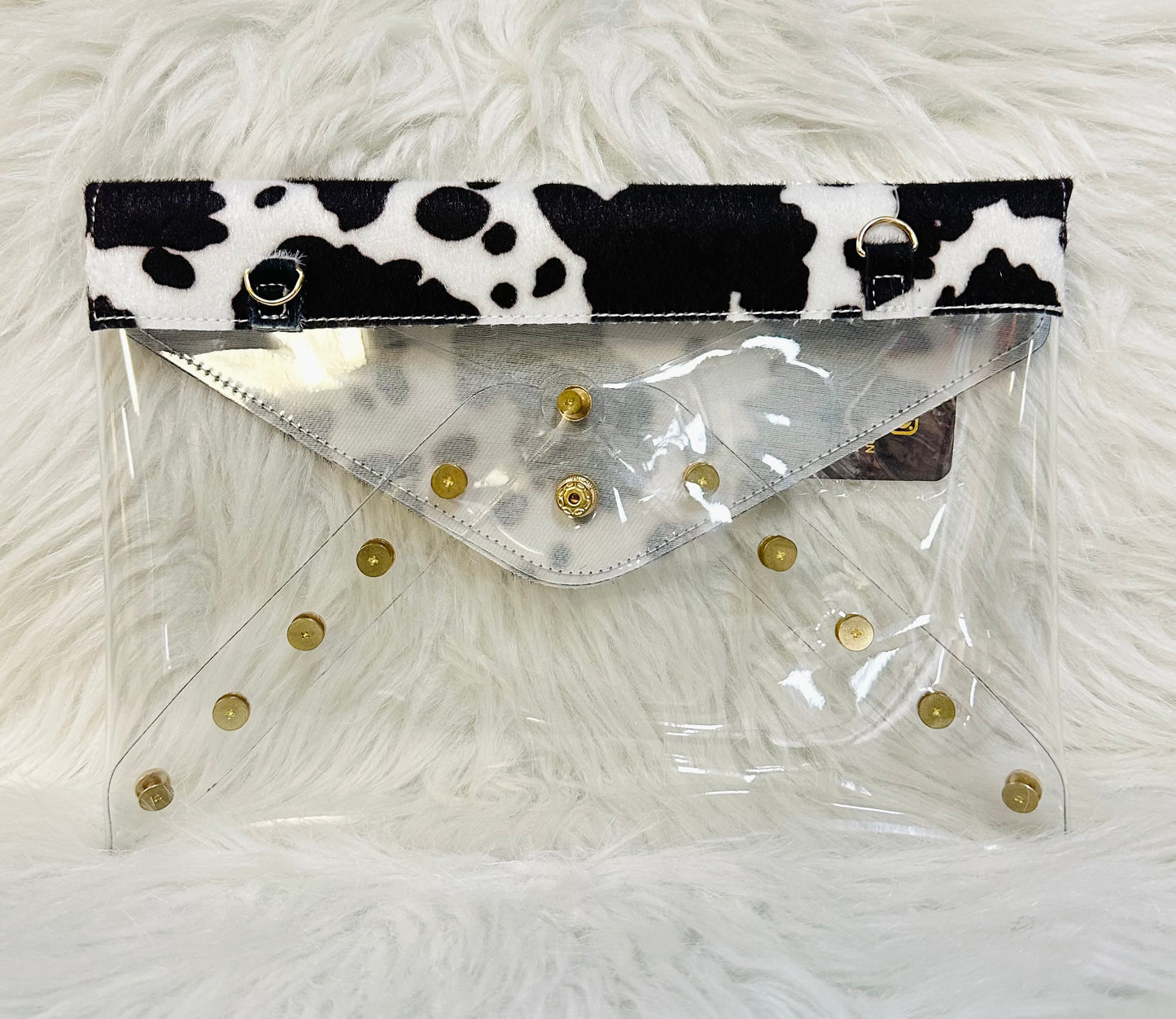 Cow Print Envelope Clutch