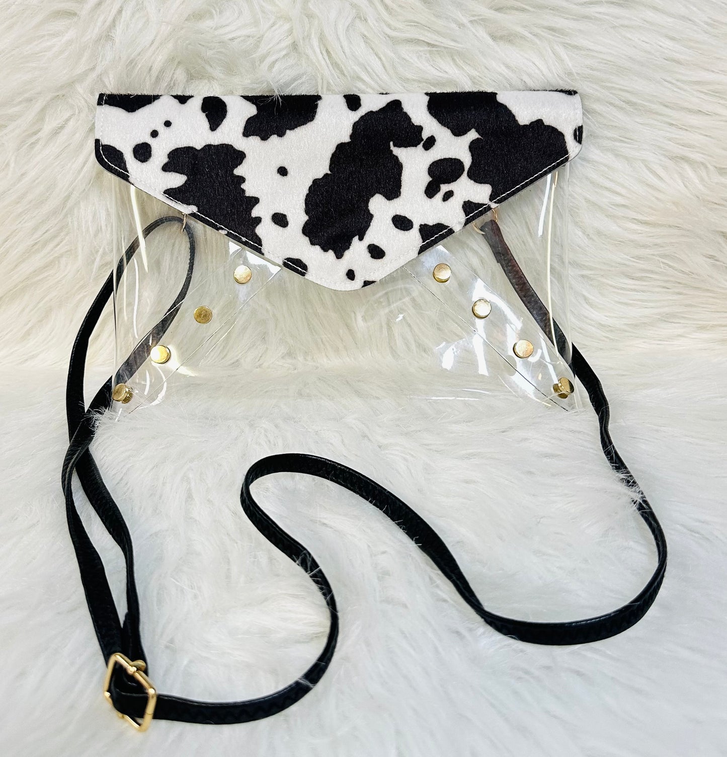 Cow Print Envelope Clutch