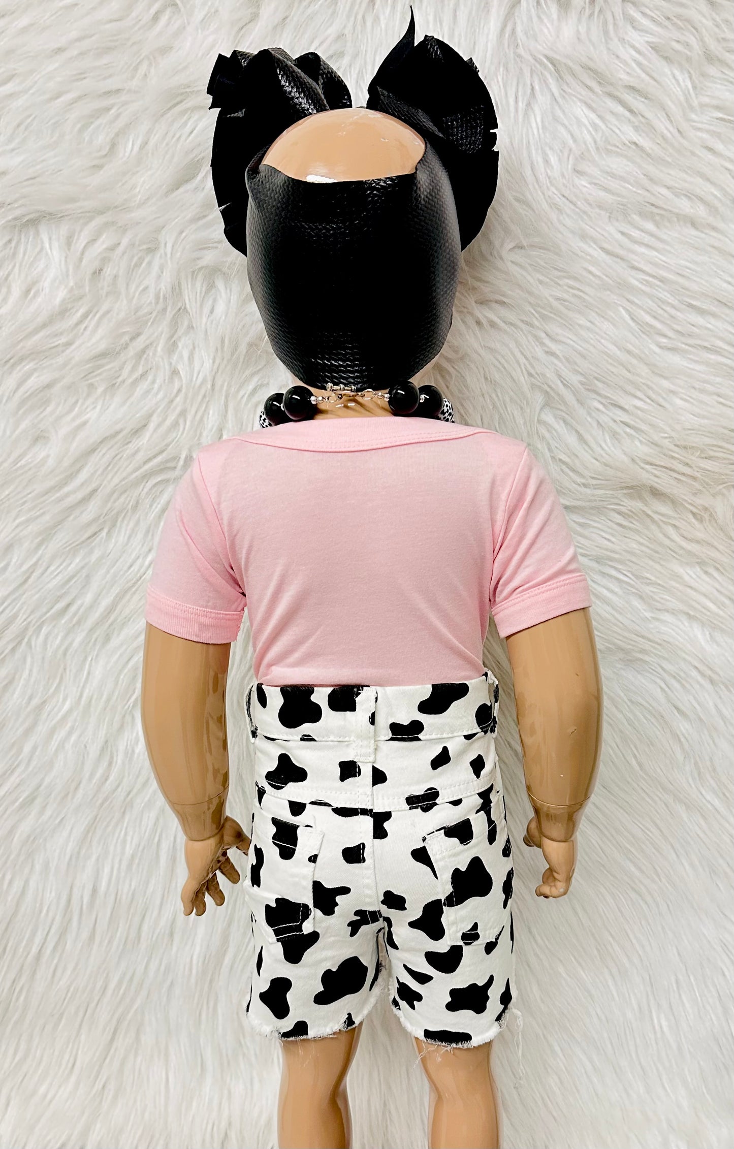 Cow Print Jean Shorts