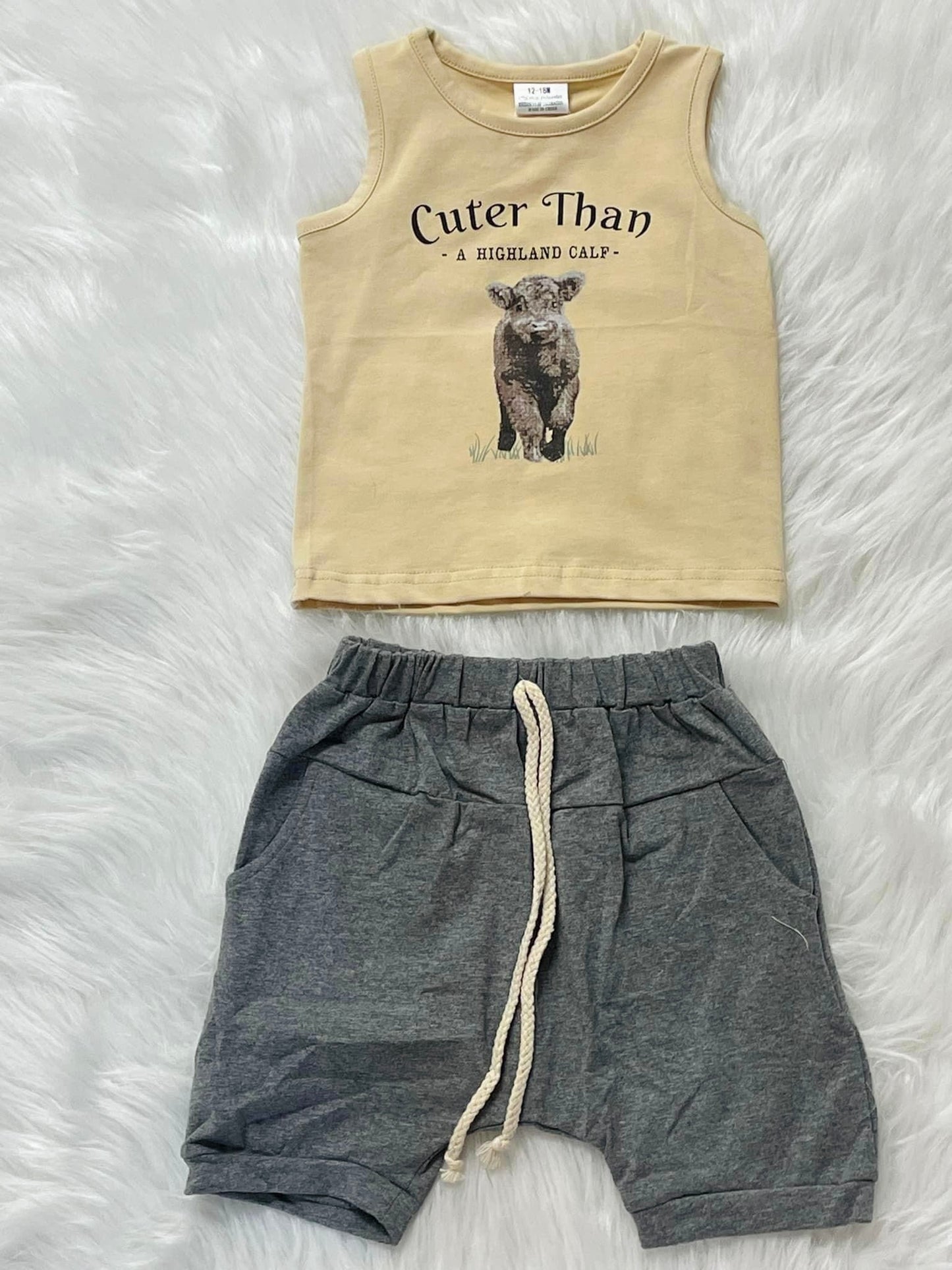 "Cuter Than A Highland Calf" Short Set