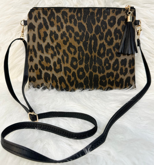 Brown & Black Leopard Print Crossbody