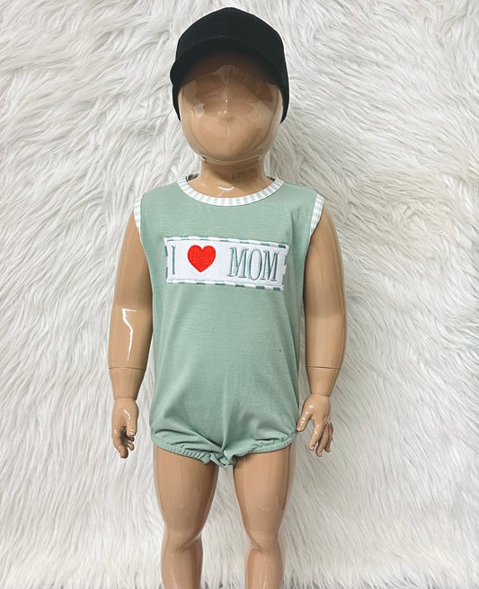 'I Love Mom' Sleeveless Romper