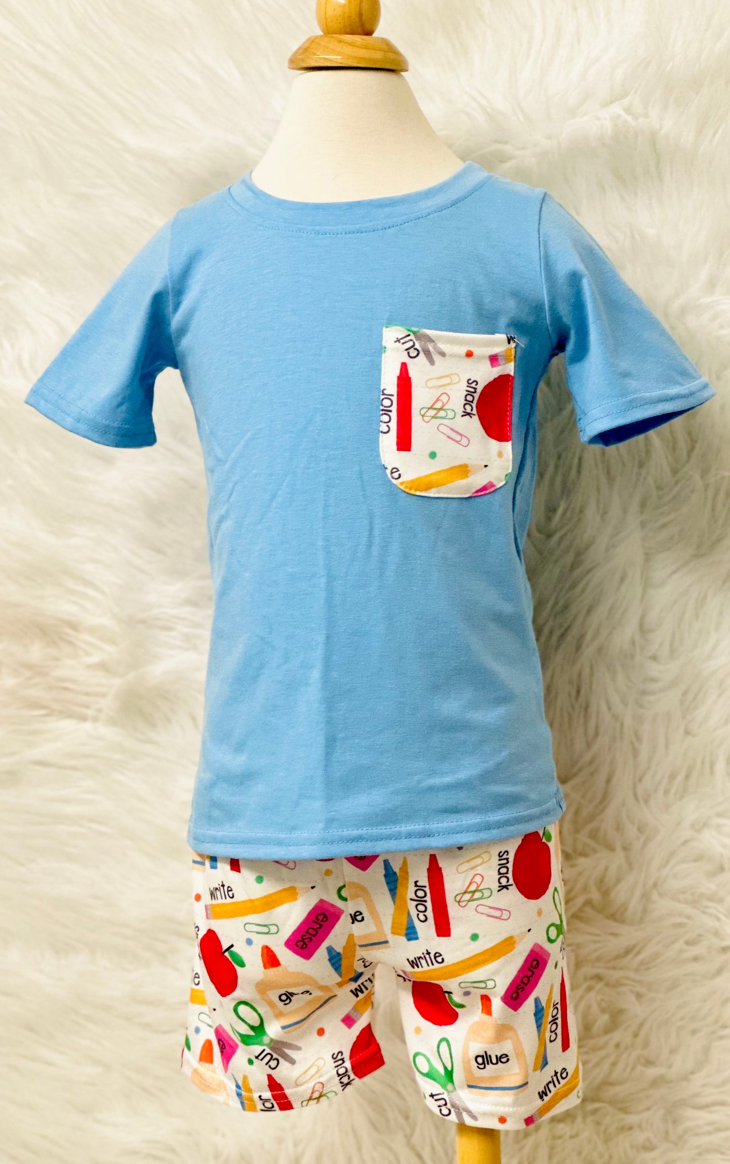 Boys Back To School Print 2 Piece Set