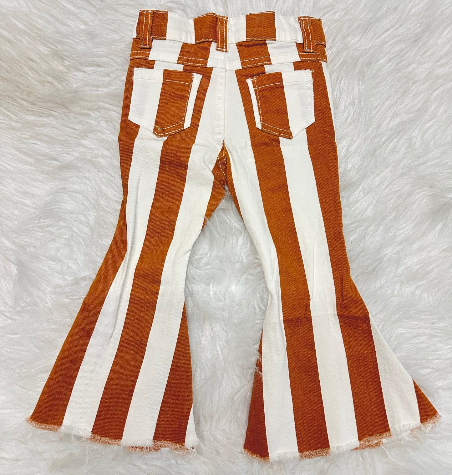 Light Brown Striped Jean Bell Bottoms