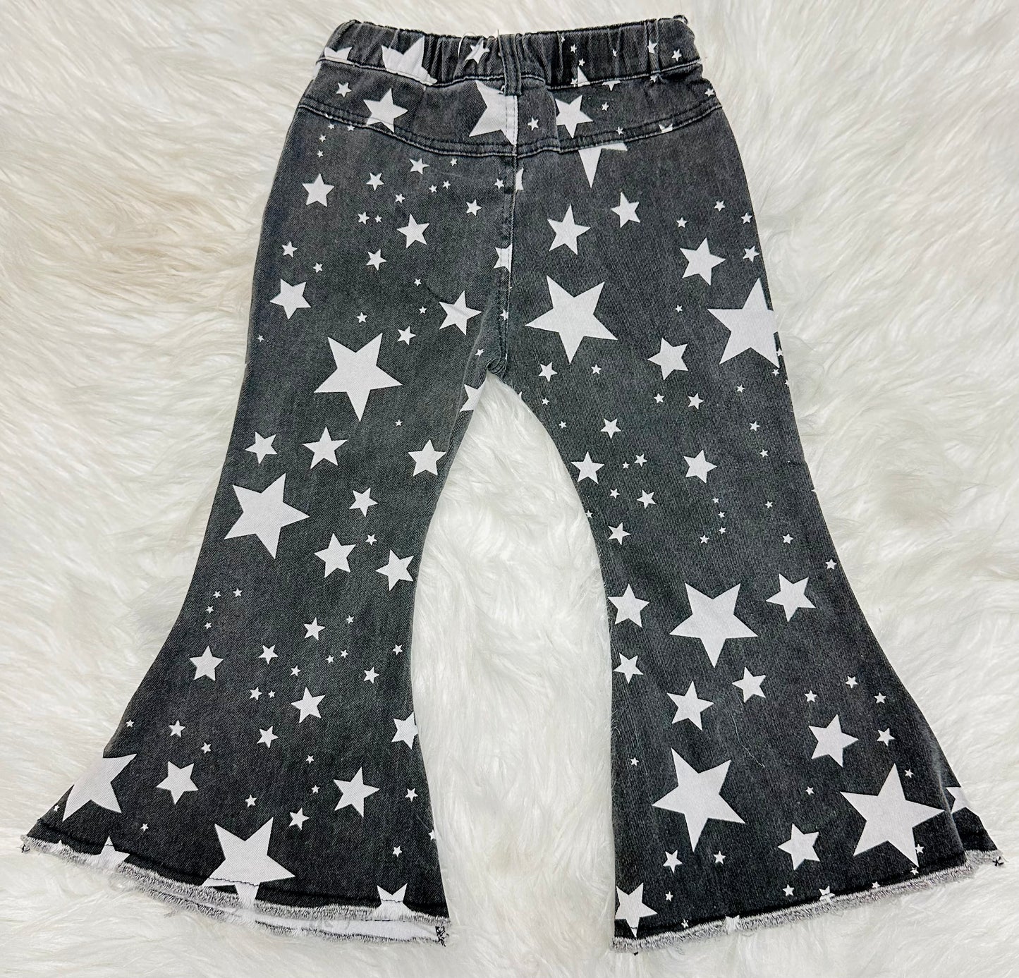 Star Print Bell Bottom Jeans