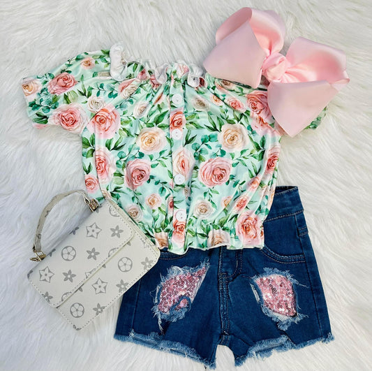 Off The Shoulder Rose Top