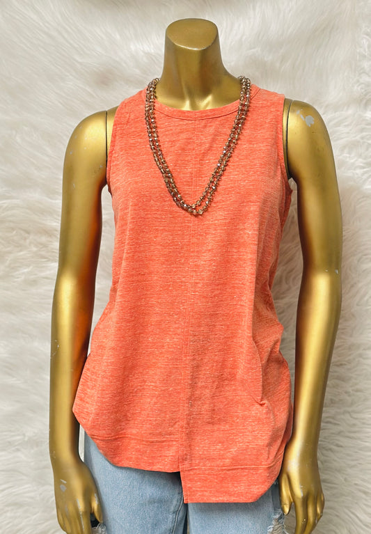 Orange Sleeveless Tank Top