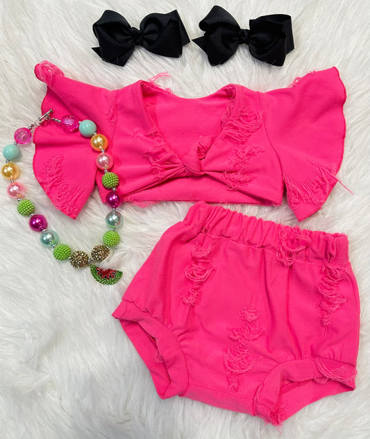 Pink 2 Piece Bummie Set