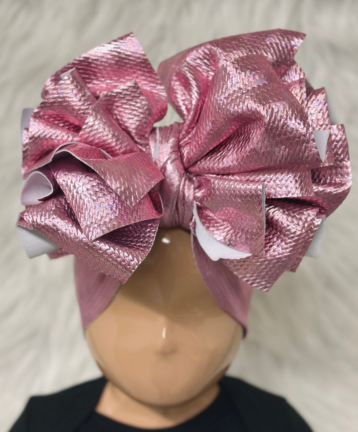 Leather Darker Pink Head Wrap