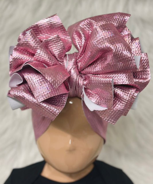 Leather Darker Pink Head Wrap