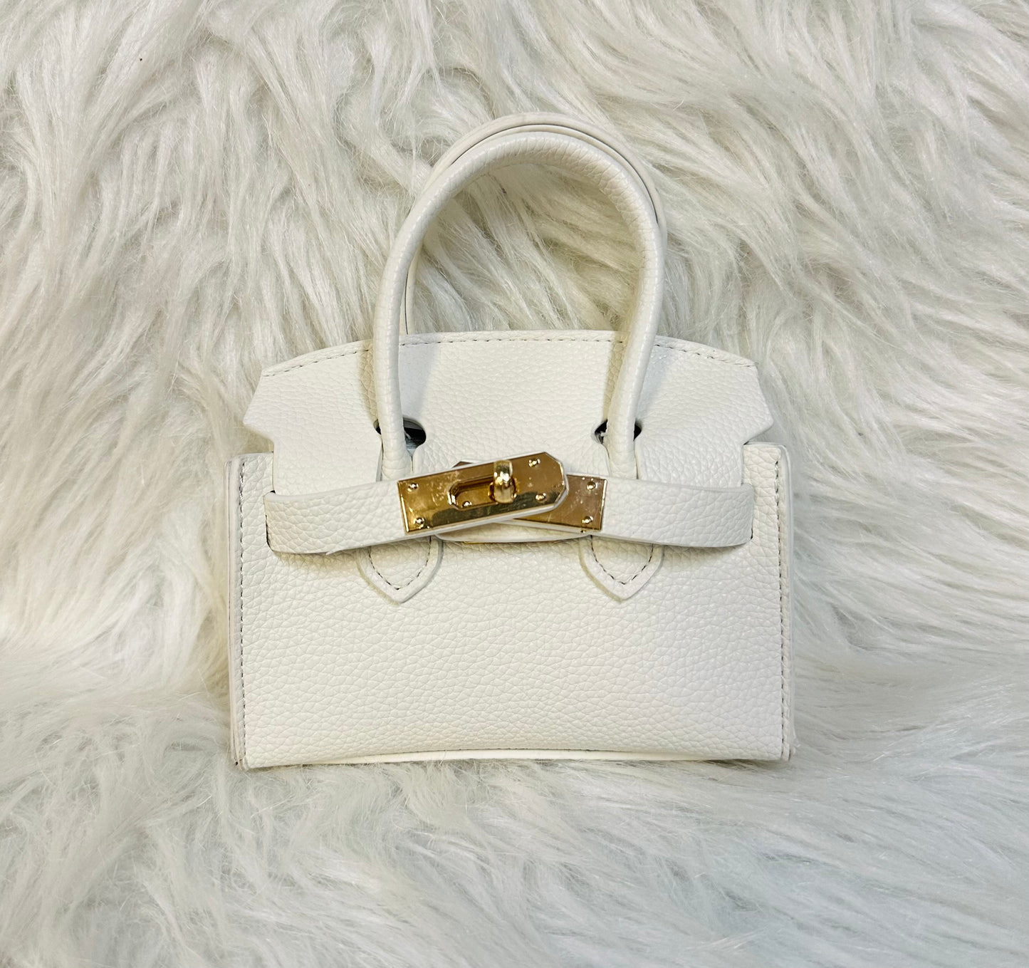 Girls White & Gold Crossbody Purse