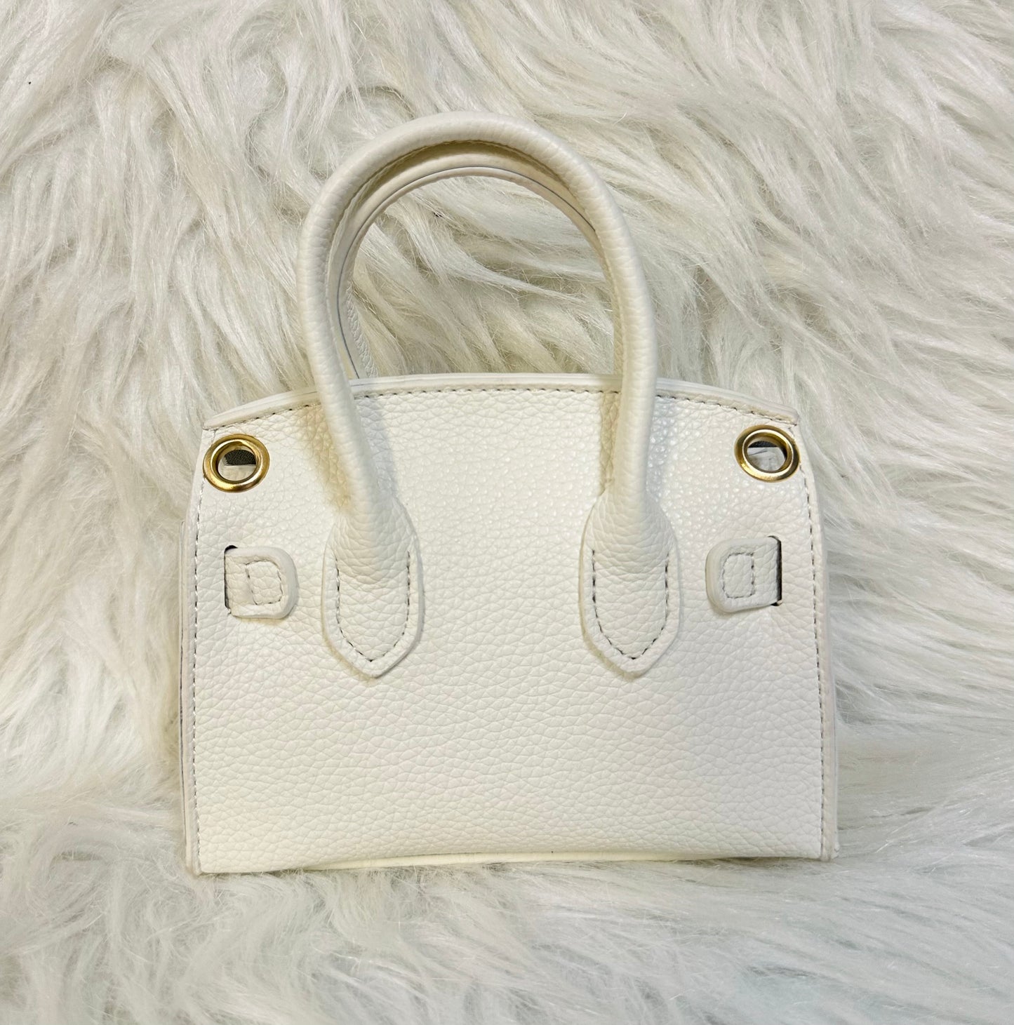 Girls White & Gold Crossbody Purse