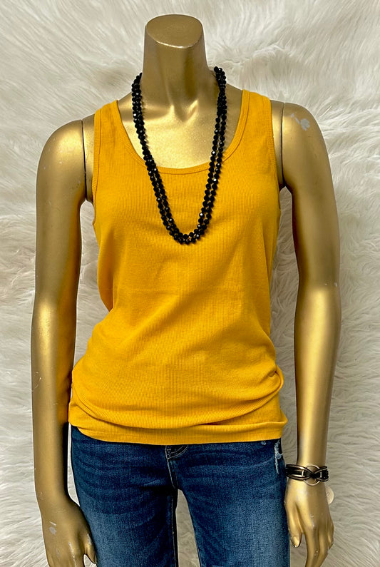 Plus Size Mustard Tank Top