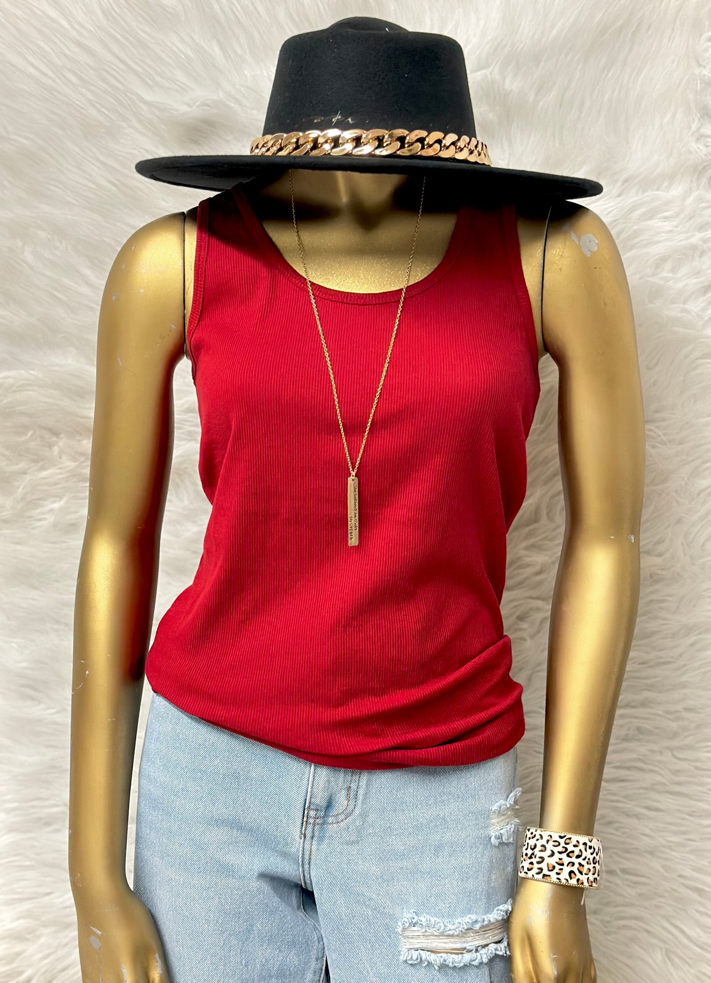 Plus Size Red Tank Top