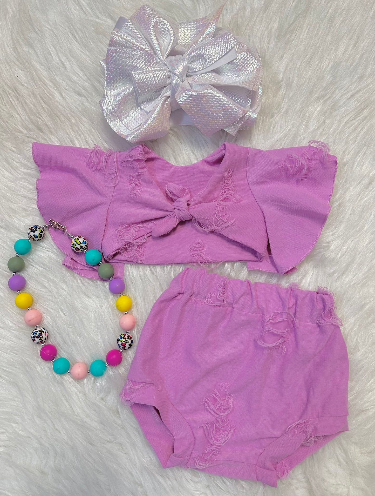 Purple 2 Piece Bummie Set