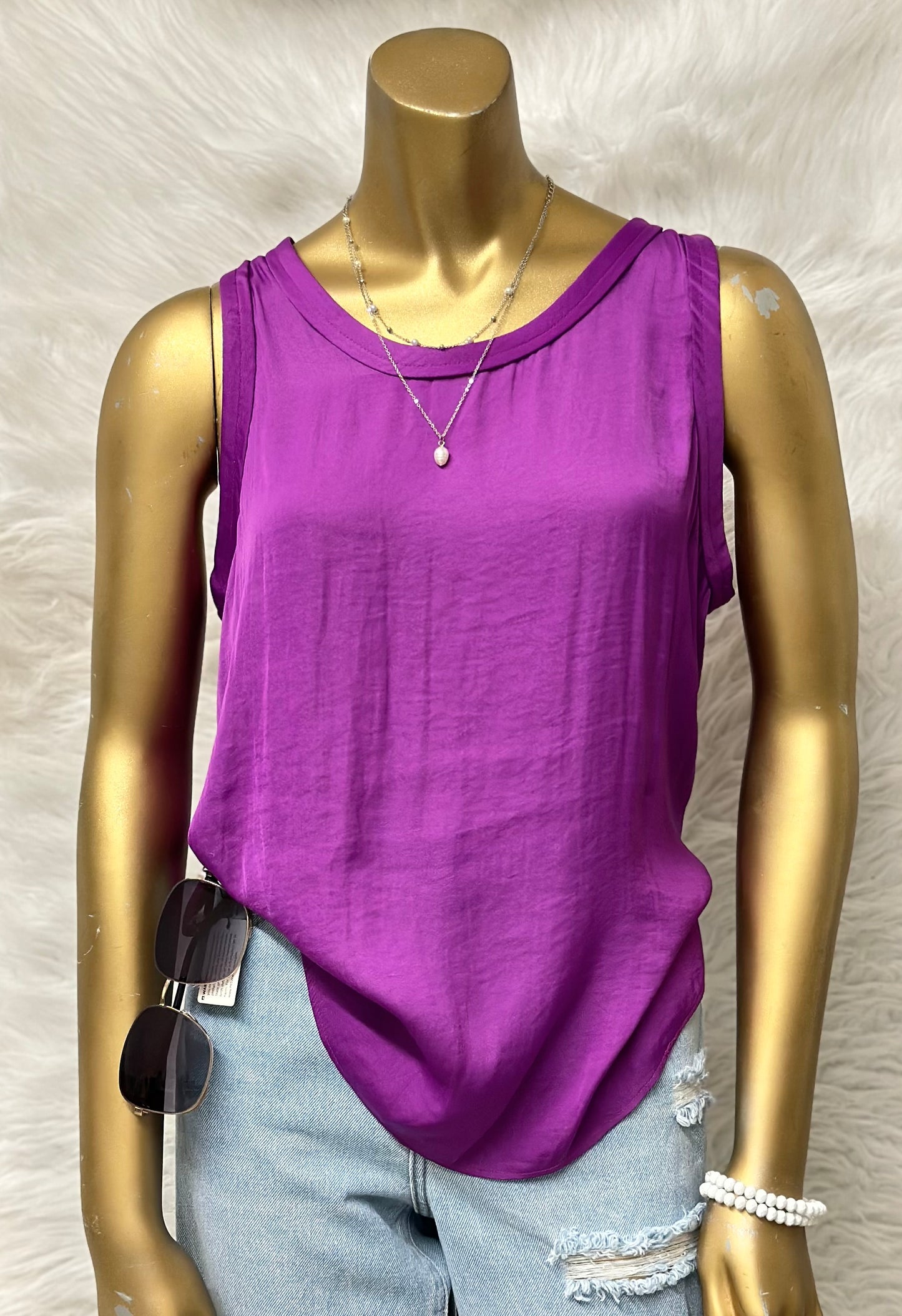 Silk Sleeveless Tank Top