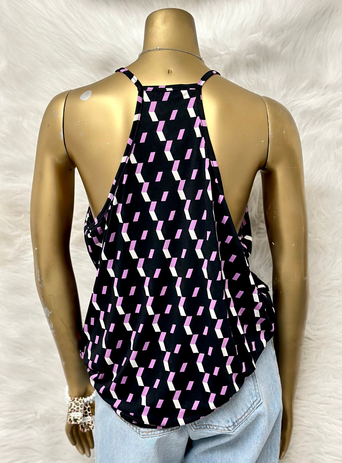 Plus Size Chevron V-Neck Tank Top