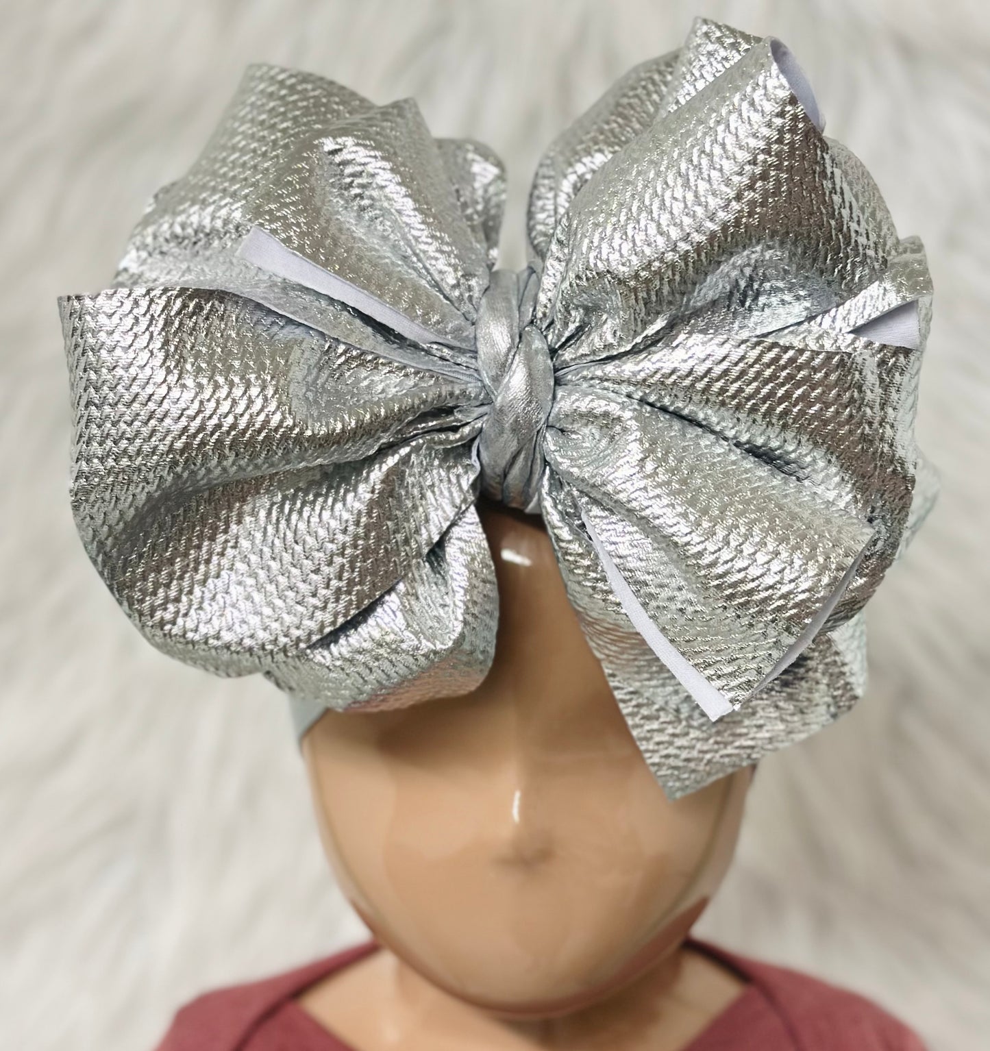 Silver Leather Head Wrap