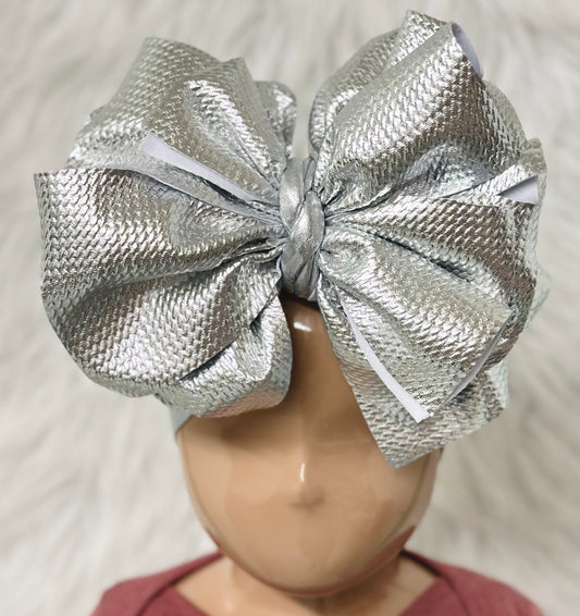 Silver Leather Head Wrap