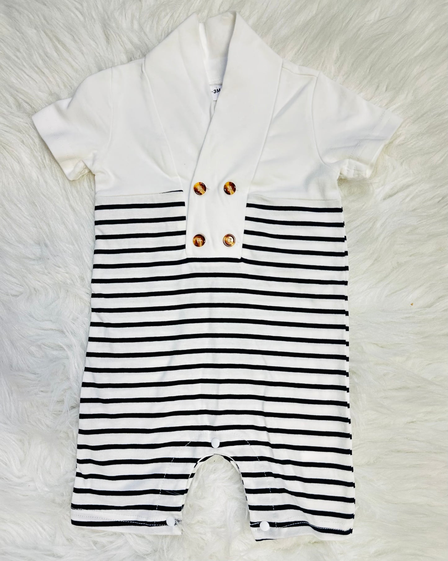 Striped Onesie With Buttons