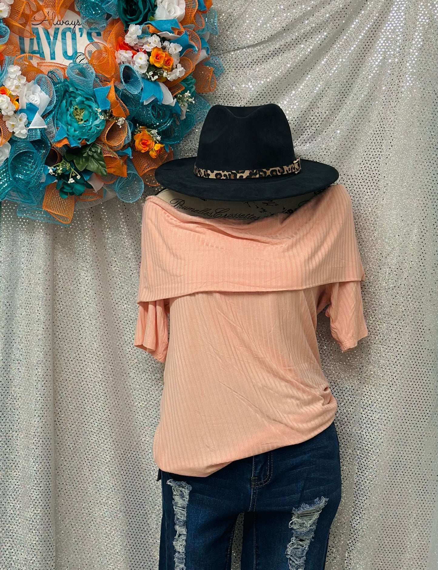 Light Pink Off The Shoulder Top