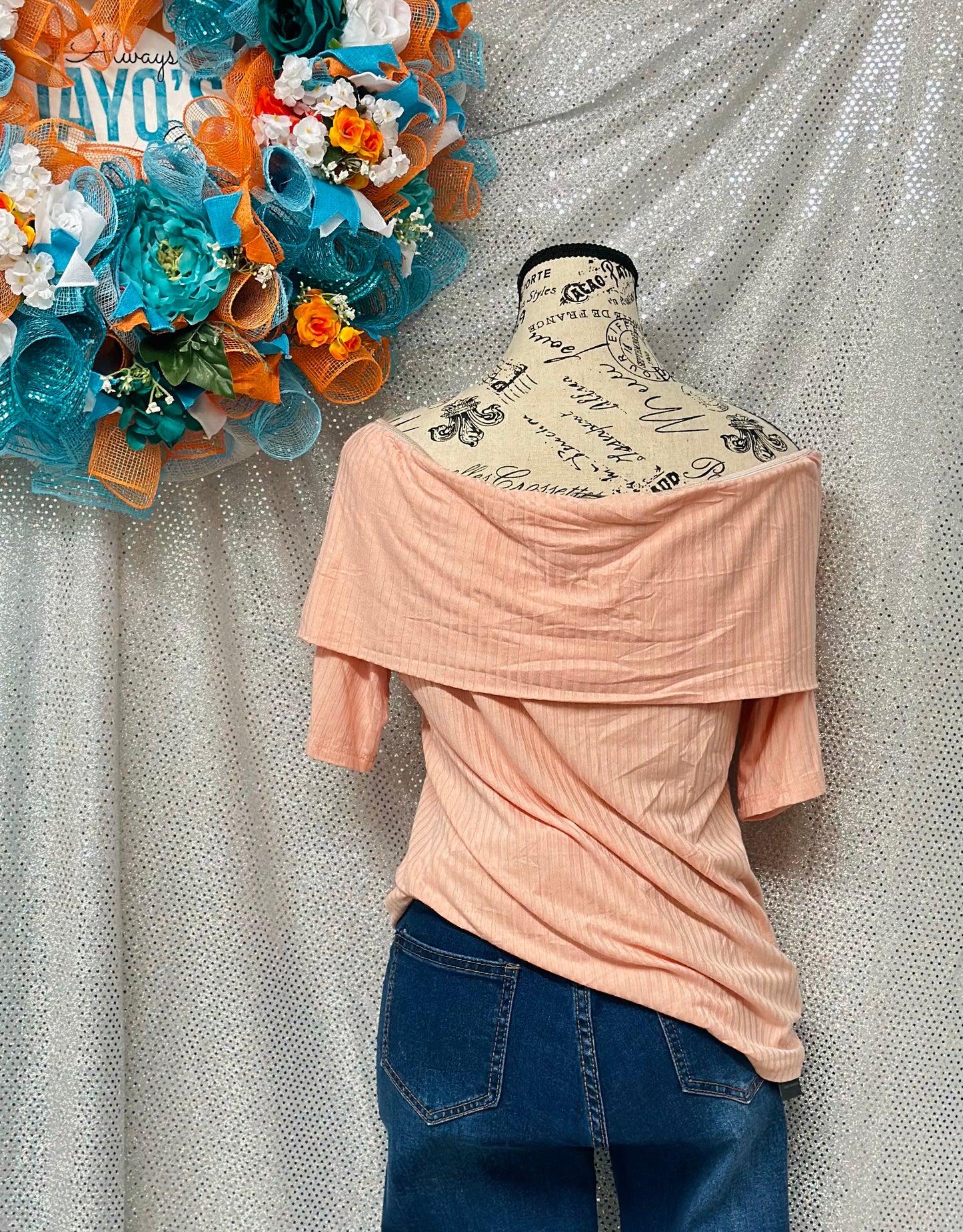 Light Pink Off The Shoulder Top