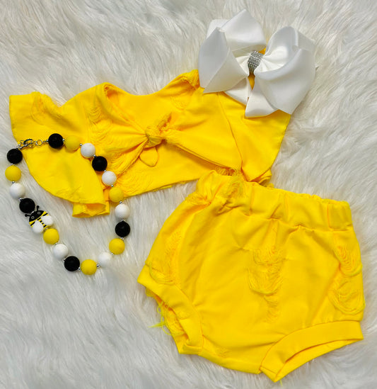 Yellow 2 Piece Bummie Set